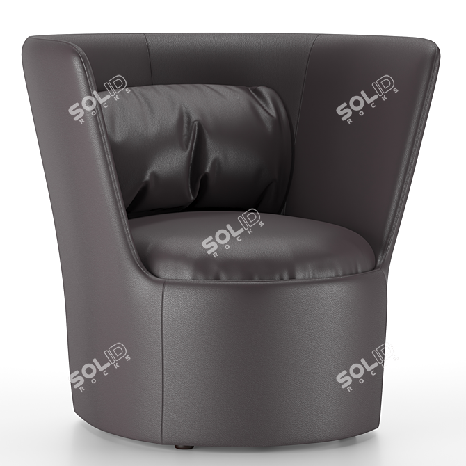 Luxurious Dark Green Fabric Armchair 3D model image 2