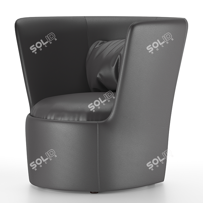 Luxurious Dark Green Fabric Armchair 3D model image 4