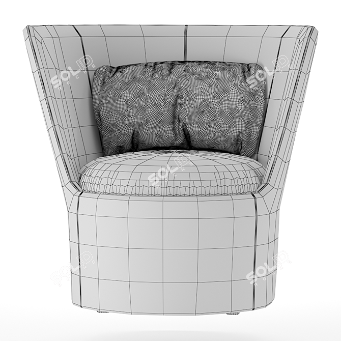 Luxurious Dark Green Fabric Armchair 3D model image 5