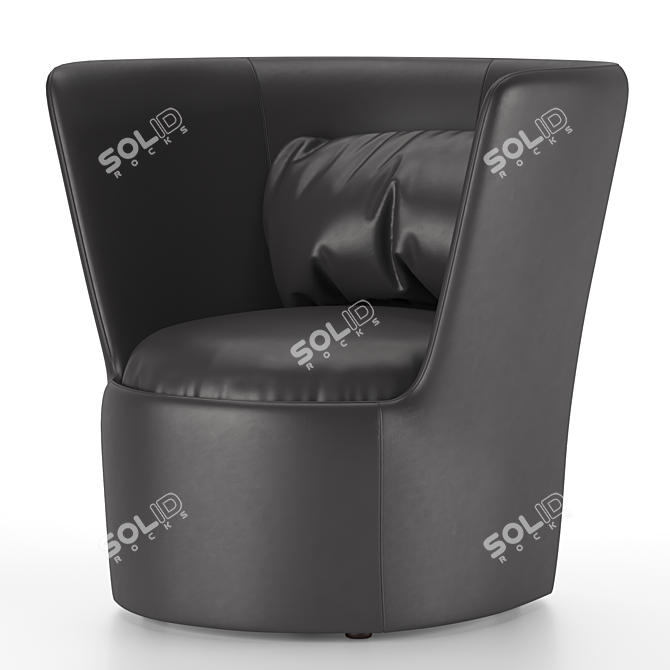 Luxurious Dark Green Fabric Armchair 3D model image 7