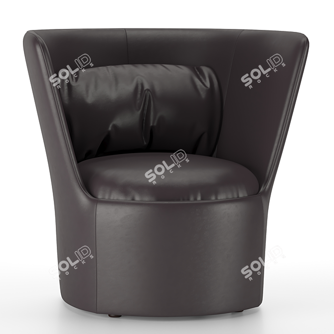 Luxurious Dark Green Fabric Armchair 3D model image 8