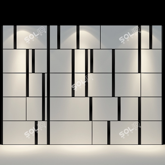 Modern Wood Wall Panel 81 3D model image 2