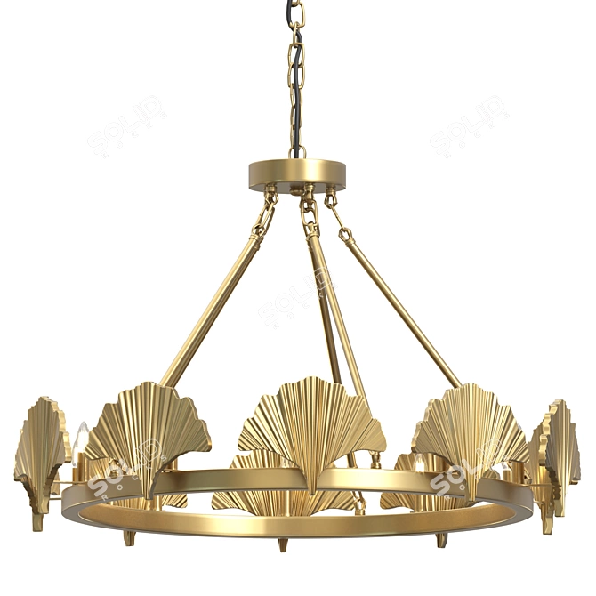 Elegant Brass Monroe Chandelier 3D model image 1