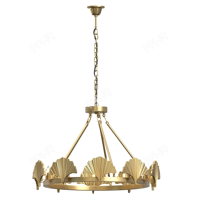 Elegant Brass Monroe Chandelier 3D model image 2