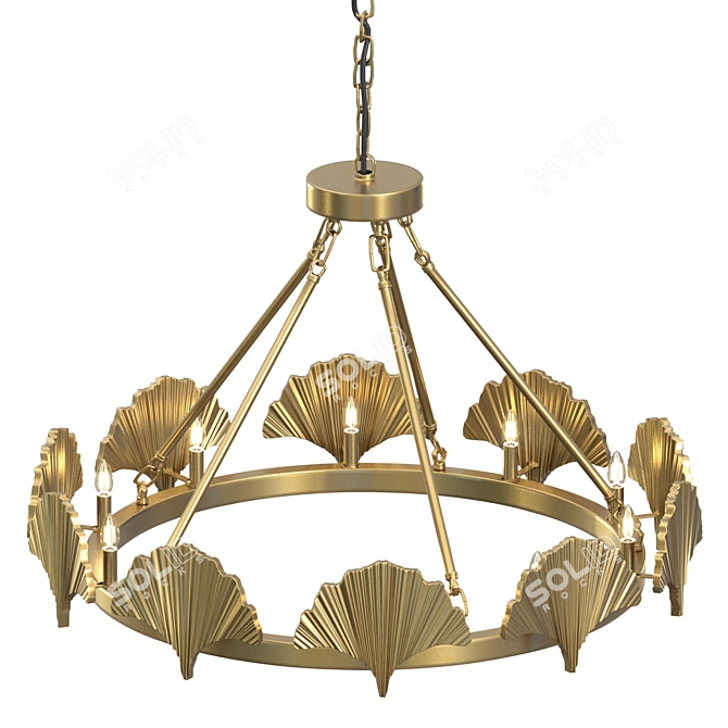 Elegant Brass Monroe Chandelier 3D model image 3