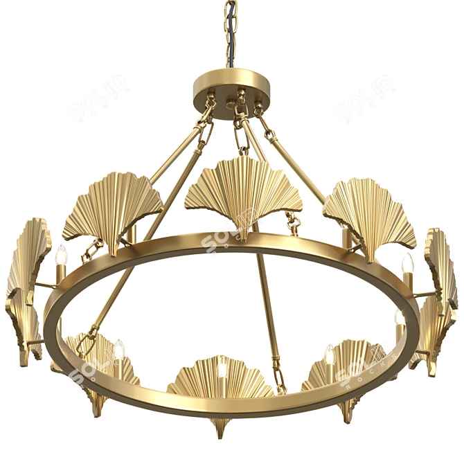 Elegant Brass Monroe Chandelier 3D model image 4