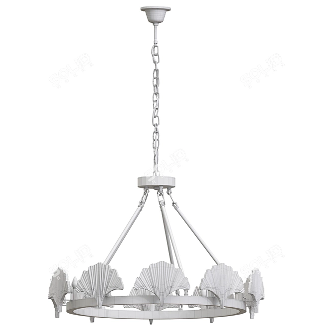 Elegant Brass Monroe Chandelier 3D model image 5