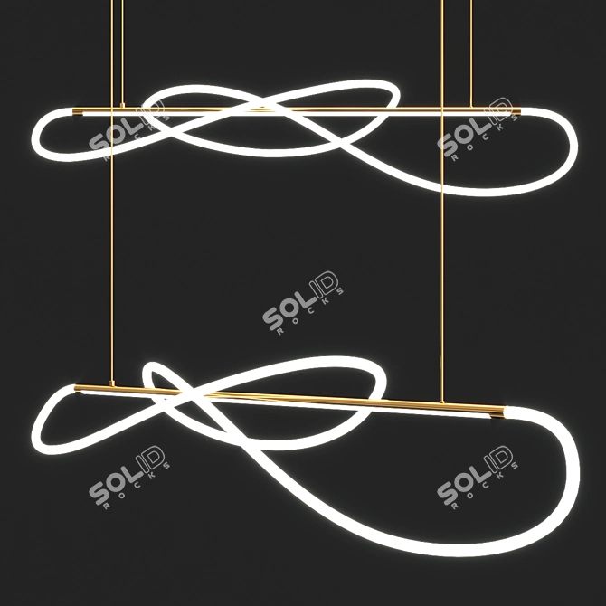 Elegant Danae Chandelier Lighting 3D model image 1