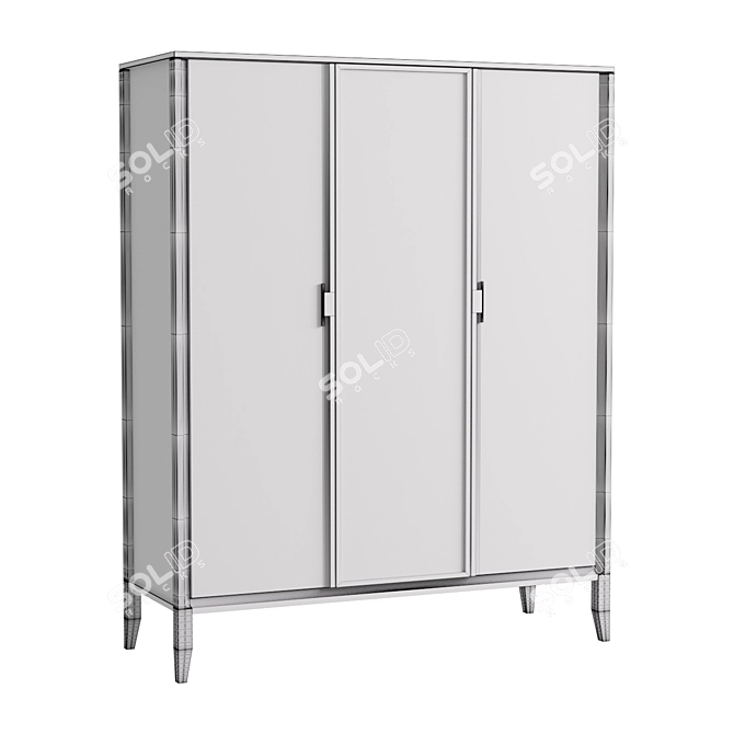 Versatile City Wardrobe with 3 Fronts - Ultimate Storage Solution 3D model image 2