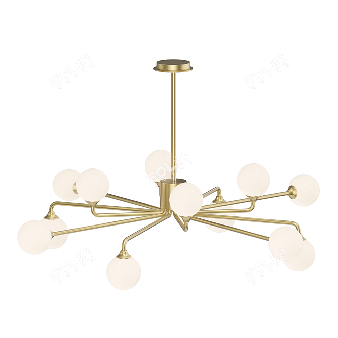 Modern Glass Chandelier: Lampatron PROTON 12 3D model image 2