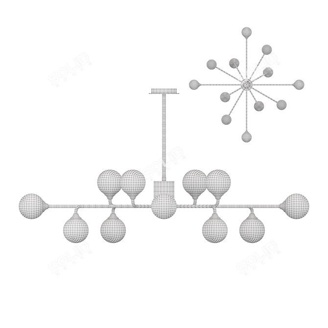 Modern Glass Chandelier: Lampatron PROTON 12 3D model image 4