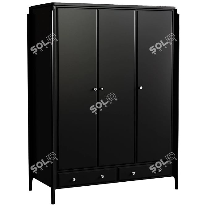 Le Visage 3-Drawer Wardrobe | Convenient and Stylish 3D model image 1