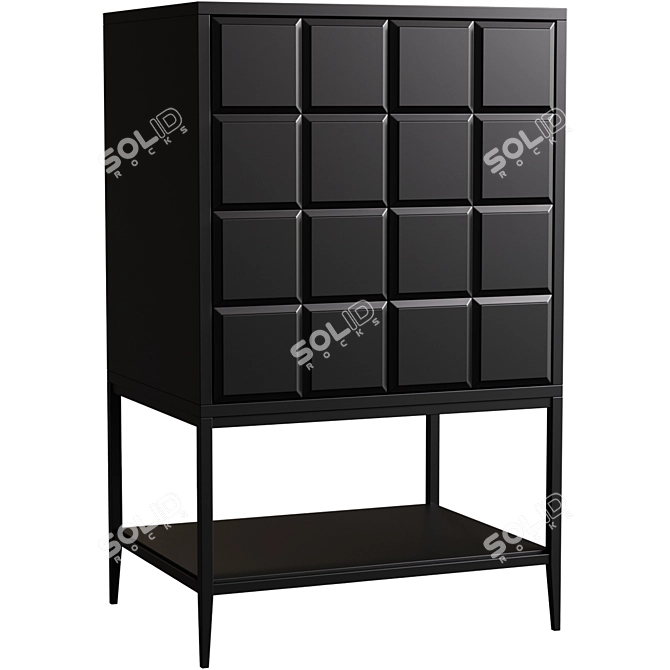 Modern High Chest of Drawers with Austin Design 3D model image 1