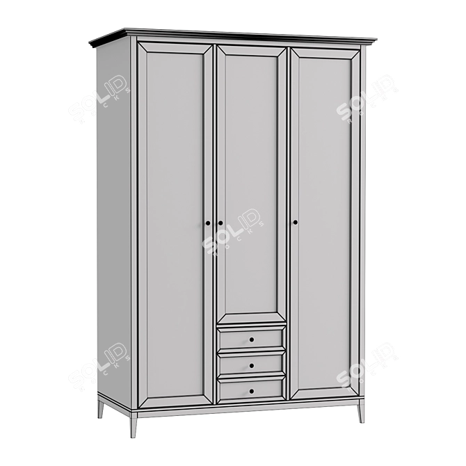 Compact Kids Wardrobe 3D model image 2