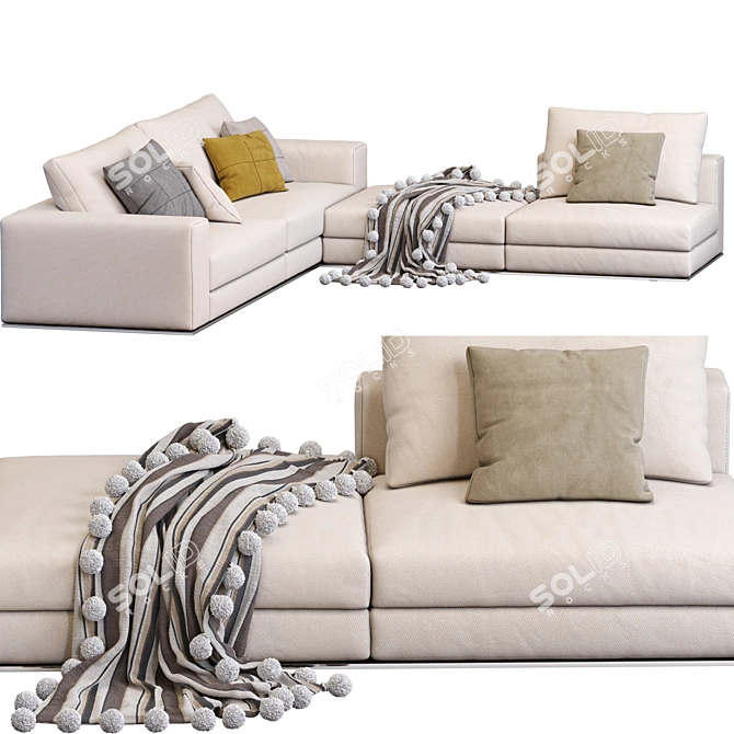 Elegant Hamilton Sofa by Minotti 3D model image 1