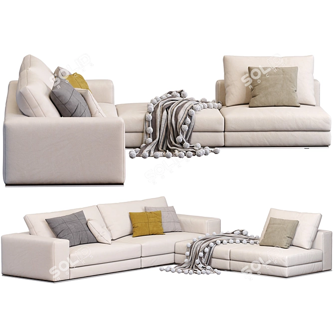 Elegant Hamilton Sofa by Minotti 3D model image 3