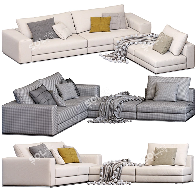 Elegant Hamilton Sofa by Minotti 3D model image 4