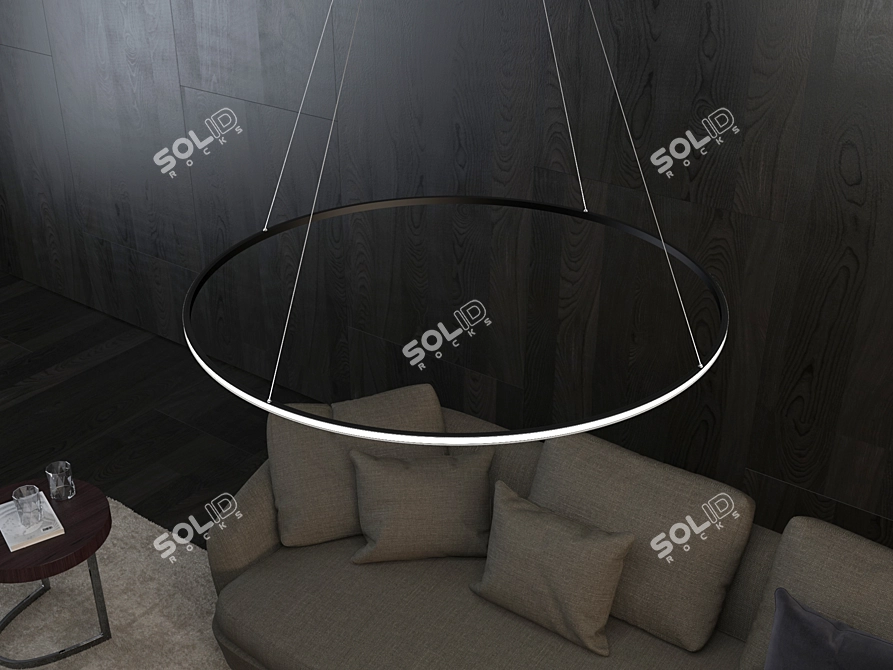 Title: OLamp Inverse Pendant: Remote Control, Adjustable Brightness & Color Temperature 3D model image 2