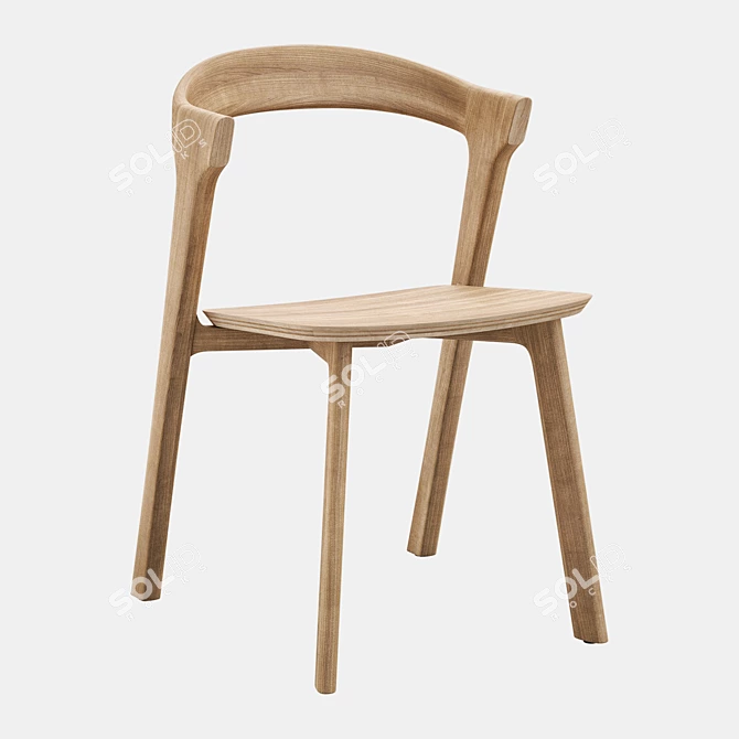 BOK Oak Dining Chair: Contemporary Seating 3D model image 2
