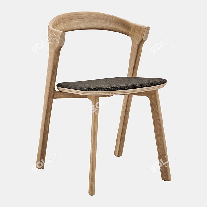 BOK Oak Dining Chair: Contemporary Seating 3D model image 7