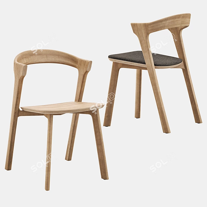 BOK Oak Dining Chair: Contemporary Seating 3D model image 8