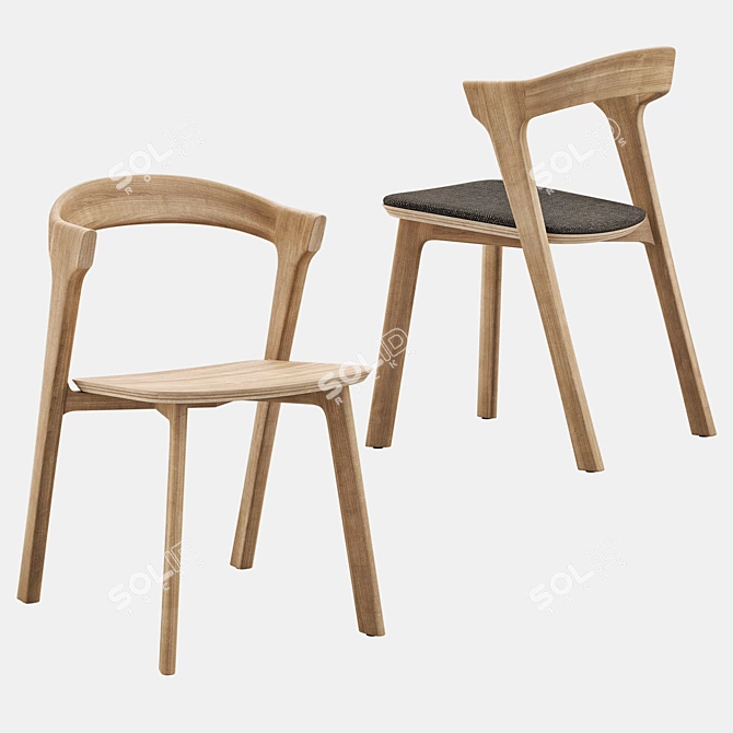 BOK Oak Dining Chair: Contemporary Seating 3D model image 13