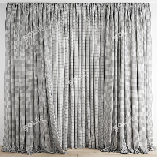 Polygonal Curtain 3D Model 3D model image 4