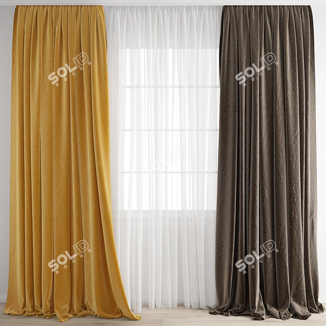 Polygonal Curtain 3D Model 3D model image 5