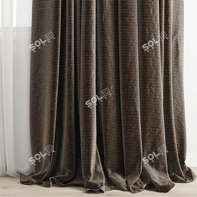 Polygonal Curtain 3D Model 3D model image 7