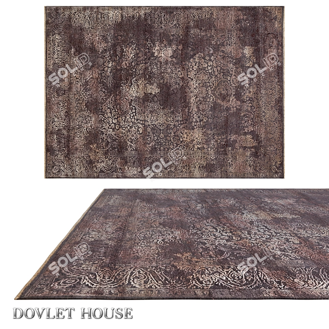 Luxury Bliss Silk and Wool Rug (16100) 3D model image 1