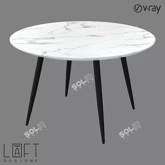 Modern Metal and MDF Table 3D model image 1
