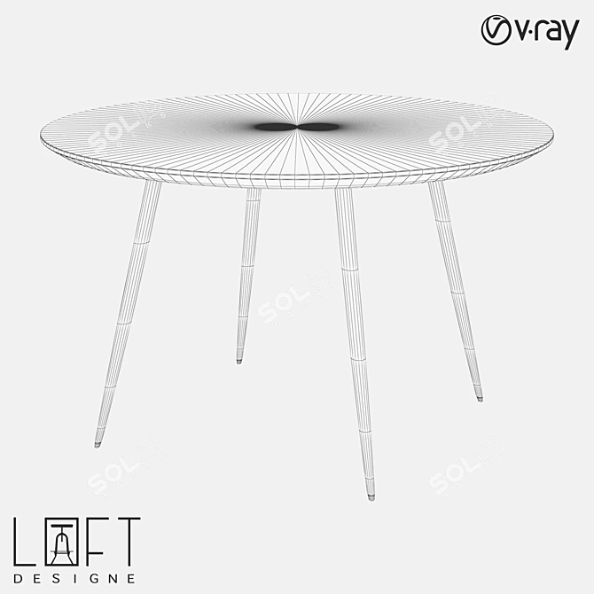 Modern Metal and MDF Table 3D model image 2