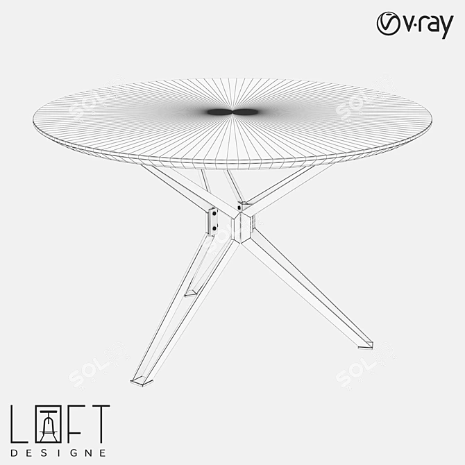 Modern Metal and MDF Table 3D model image 2