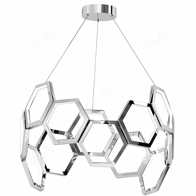 Modern Polygon LED Pendant Light 3D model image 1