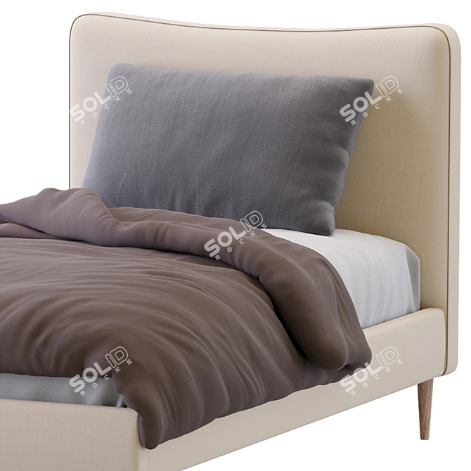 Elegant Myla Single Bed 3D model image 6