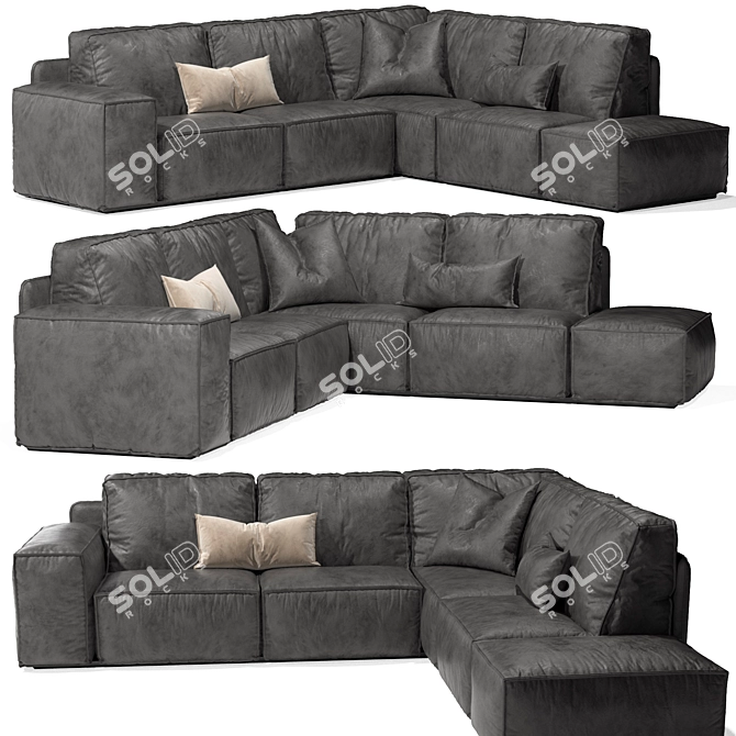 Gamma Sacai: Elegant Designer Sofa 3D model image 2