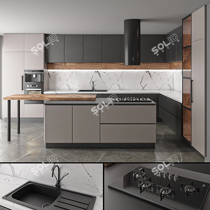 3D Kitchen Set - Vray & Corona Render 3D model image 1