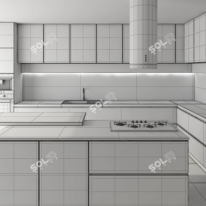 3D Kitchen Set - Vray & Corona Render 3D model image 4