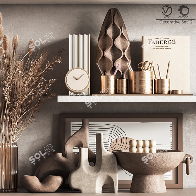 Elegant Decor Set: 12 Stylish Pieces 3D model image 4