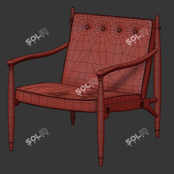 Vintage Frank Kyle Lounge Chair 3D model image 4