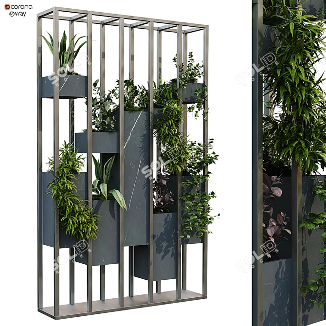 Vertical Plant Set: Modern 3D Model 3D model image 1