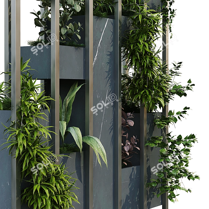 Vertical Plant Set: Modern 3D Model 3D model image 3