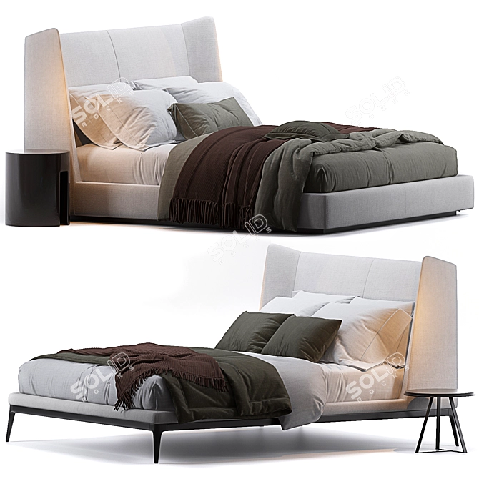 Elegant Dragonfly Bed: 250x200xh138 3D model image 1