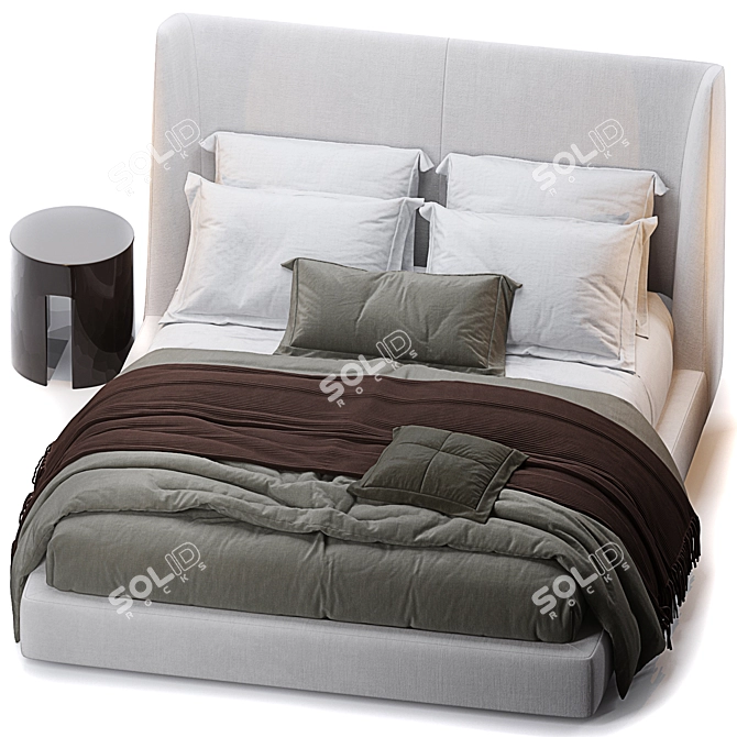 Elegant Dragonfly Bed: 250x200xh138 3D model image 2