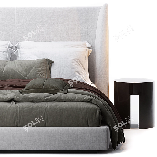 Elegant Dragonfly Bed: 250x200xh138 3D model image 3