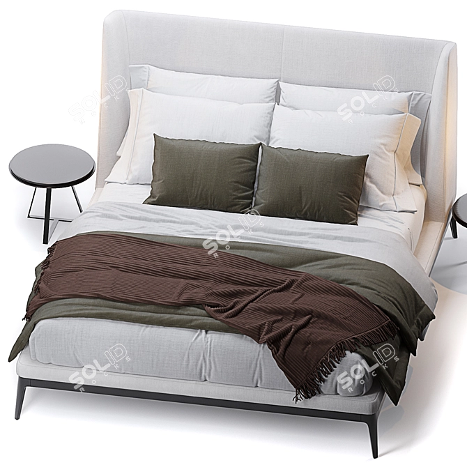 Elegant Dragonfly Bed: 250x200xh138 3D model image 4