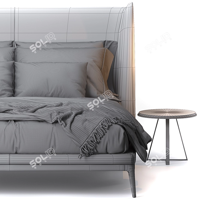 Elegant Dragonfly Bed: 250x200xh138 3D model image 6