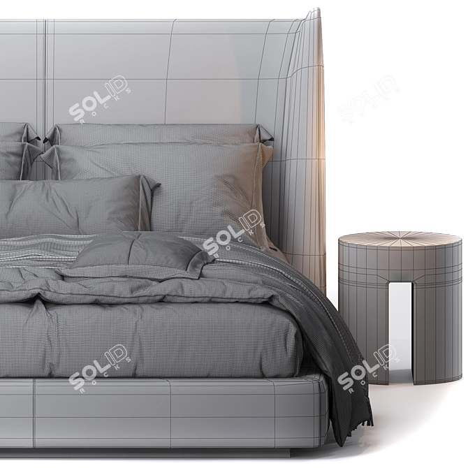 Elegant Dragonfly Bed: 250x200xh138 3D model image 7