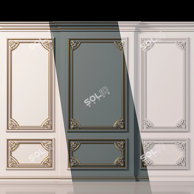 Elegant Wall Molding 6 3D model image 1