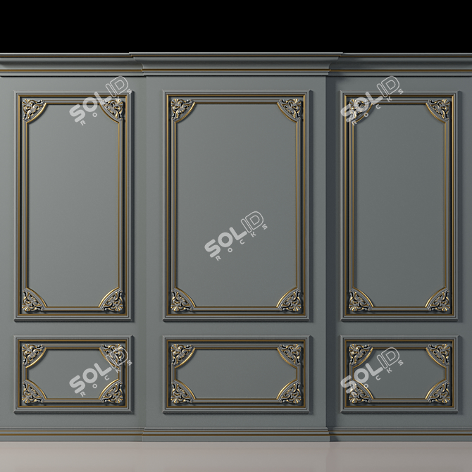 Elegant Wall Molding 6 3D model image 2